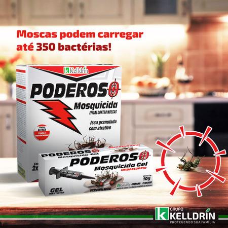 Imagem de Kit 2 Caixas Com 33 Pacotes Mosquicida Poderoso Granulado Kelldrin Kit 66 Unidades 25gr Mata Mosca Varejeira Mosquito