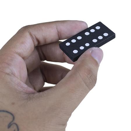 Imagem de Kit 2 caixas de dominó preto de madeira com caixa jogo brinquedo 28 peças