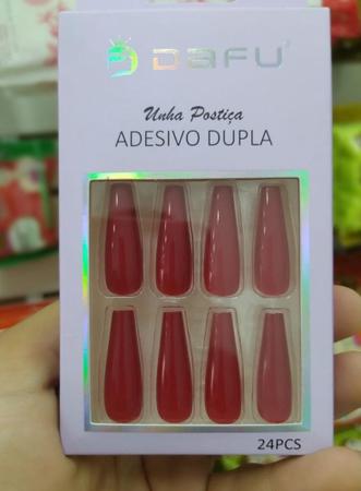 Imagem de Kit 2 caixas unhas postiça feminina realista adesivo dupla fixação