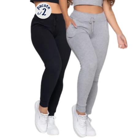 Kit 2 Cal as Feminina Jogger Moda Fitness Pr tica Esportiva Lisa