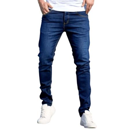 Kit 2 Cal as Jeans Moda Fashion Masculina Skinny Preta e Estonada