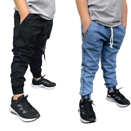 Kit 2 Calças Jogger Bebê Infantil Juvenil- Calça jeans apertada da moda -  Prime Kids - Calça para Bebês - Magazine Luiza