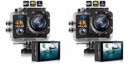 Imagem de kit 2 Câmera 4k Ultra HD Sports Pro Wi-fi 30fps e 60fps Grave Vídeos Incríveis
