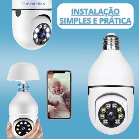 Imagem de Kit 2 Câmera Segurança Prova D'água Infravermelho Lâmpada Sem Fio Wifi