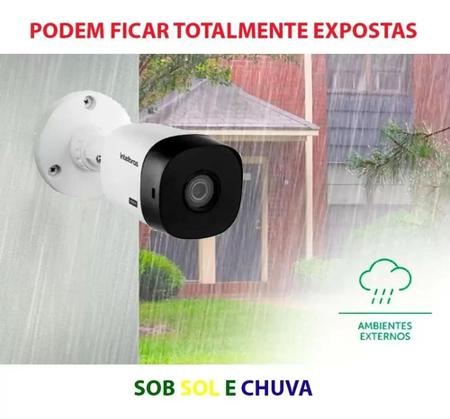 Imagem de Kit 2 Cameras de Seguranca intelbras 20m Infra Vermelho 24 Leds HD c/ acessórios