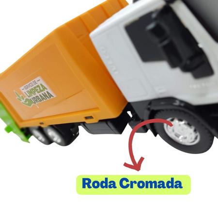 Brinquedo Caminhão Iveco Tector Coletor Laranja