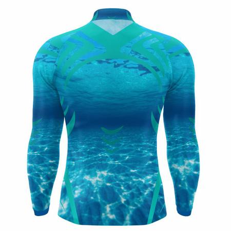 Camisa Pesca Masculina Manga Longa Blue Fish Camiseta Pescaria UV