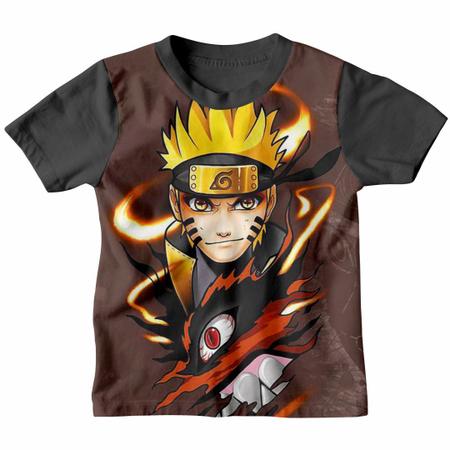 Camisa Infantil Roupa menino menina Pequeno Naruto Colorido Personagem  Desenho