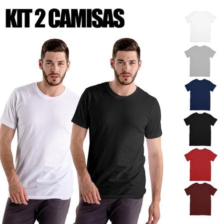 Imagem de Kit 2 Camiseta Masculina básica Lisa Algodão Premium camisa