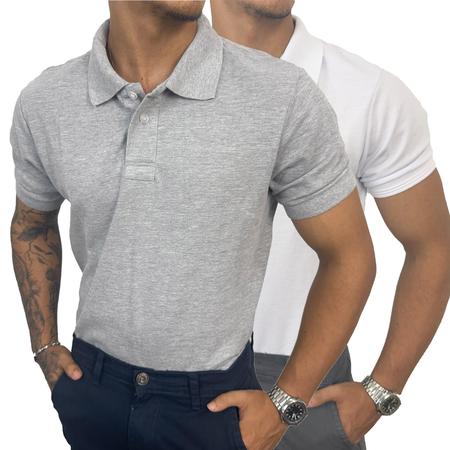 Imagem de Kit 2 Camiseta Polo Colarinho Elegante Estilo Casual Clássica Tecido Piqué Envio Imediato