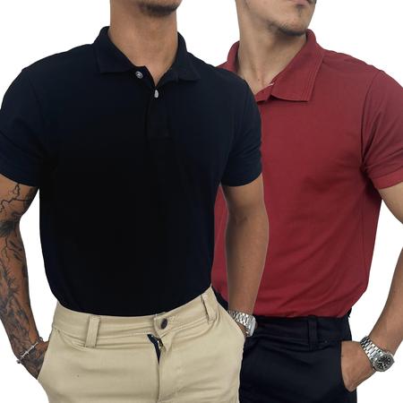 Imagem de Kit 2 Camiseta Polo Colarinho Elegante Estilo Casual Clássica Tecido Piqué Envio Imediato
