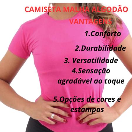 Imagem de Kit 2 Camiseta T-shirt  Malha Fria (PV) Baby Look Feminina Lisa