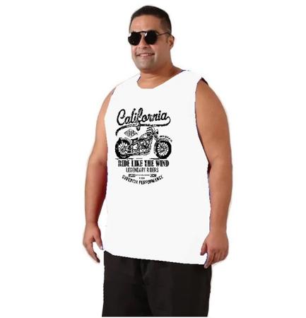 Imagem de Kit 2 CAMISETAS REGATAS PLUS SIZE LIsas ou Estampadas 100% Algodão Básica Gola Redonda Extra Grande