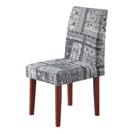 Imagem de Kit 2 Capas de Cadeira Malha Lisa ou Estampada Decorativa Elegante Elástica Ajustável Elegante Bonita