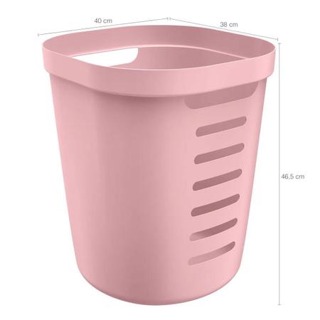 Imagem de Kit 2 Cestos Organizadores Para Lavanderia 46L E 4L Cestos Multiusos Flexíveis Rosa Quartzo OU