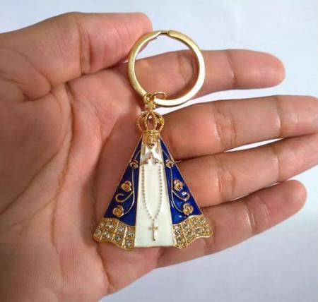 Imagem de Kit 2 Chaveiros nossa senhora Aparecida metal religioso novidade