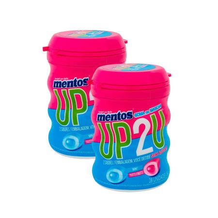 Imagem de Kit 2 Chiclete Mentos UP2U Sabor Tutti Frutti Sweet Mint Sem Açúcar 56g com 28 Unidades