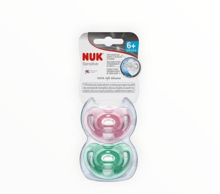 Imagem de Kit 2 Chupetas Nuk Sensitive 100% Soft Silicone Tam 2