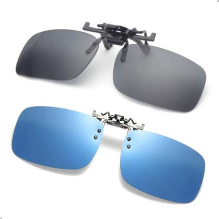 Imagem de Kit 2 Clip On Encaixa Oculos De Grau Polarizado Uv Motorista Dirigir