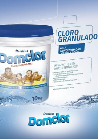 Imagem de Kit 2 Cloro Granulado Hipoclorito Granulado 65% DomClor 10KG