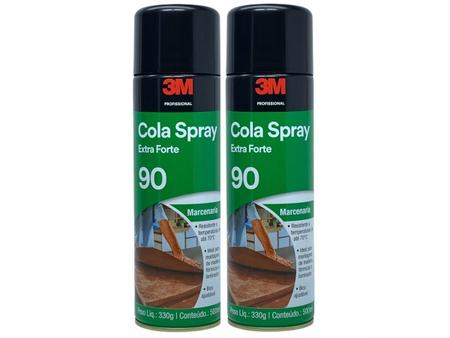 Imagem de Kit 2 Cola Spray 90 Extra Forte 3 M Madeira Fórmicas e Laminados Transparente