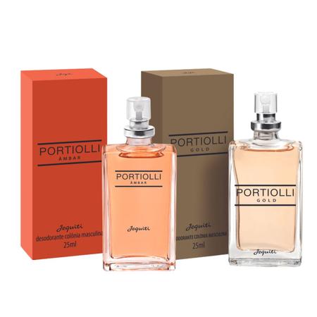 Imagem de Kit 2 Colônias Masculina Portiolli Âmbar e Gold, 25ml - Jequiti