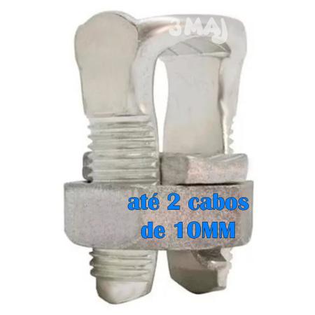 Imagem de Kit 2 Conector Parafuso Fendido para Emenda de Cabos Fios Split Bolt de 10mm