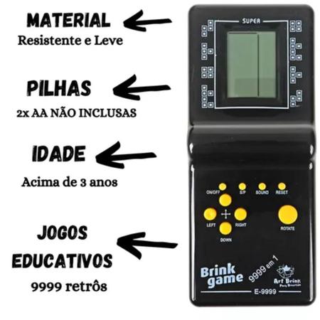 Mini Game Com 9999 Jogos Divertidos Retrô Kit 18 Consoles - Tem