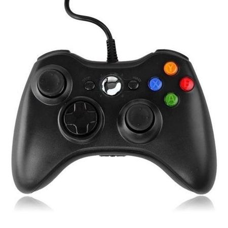 Imagem de Kit 2 Controle Compatível com Console Xbox 360 Slim X360 e Pc/Computador Manete  Joystick Com Fio USB Preto