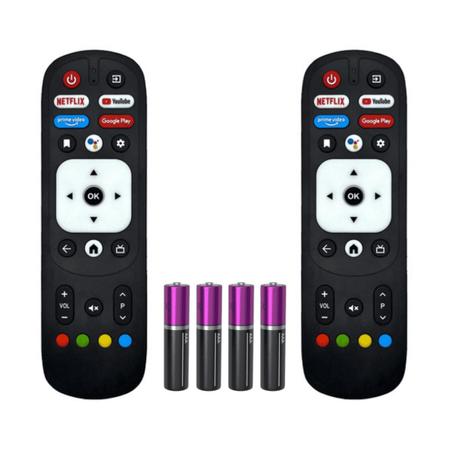 Imagem de Kit 2 Controle Remoto Para Smart Tv Vizzion Android BR32D