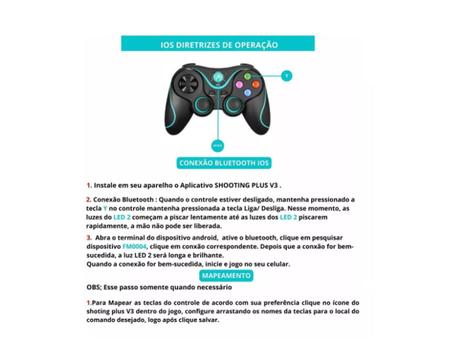 Imagem de Kit 2 Controles  GamePad Joystick Compatível Pc Android ios Tabled Sem Fio Bluetooth Wireles