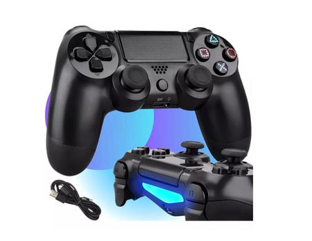 Imagem de Kit 2 Controles Joystick Manete Compativel Playstation 4  Ps4 Sem Fio PC Wireless Bluetooth Recarregavel 