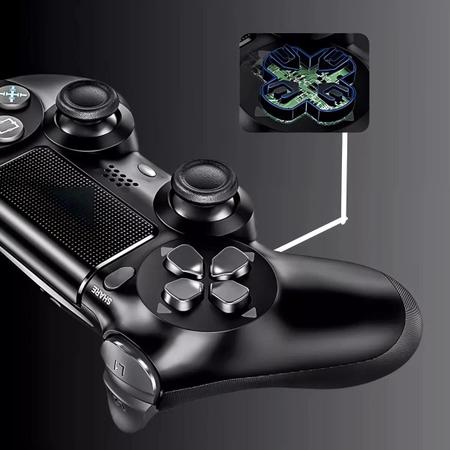 Imagem de kit 2 Controles Joystick Manete Compatível Ps4 Playstation Pc Smart TV Sem Fio Wireless 