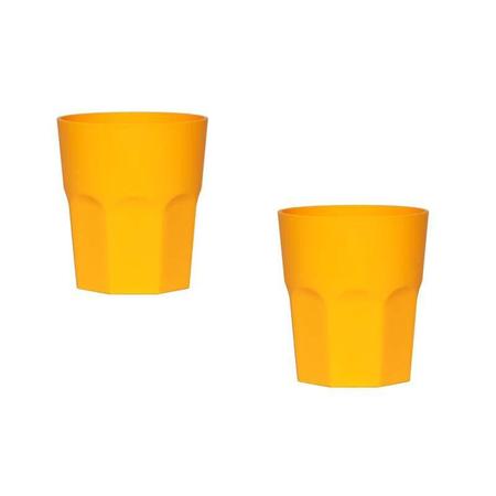 Imagem de Kit 2 Copos Mini Roma Amarelo 300Ml Plástico Premium
