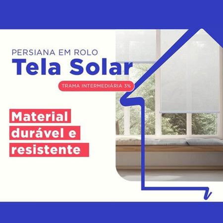 Imagem de Kit 2 Cortina Persiana Rolo Solar 3% Tela Solar 80cm X 160cm Off White