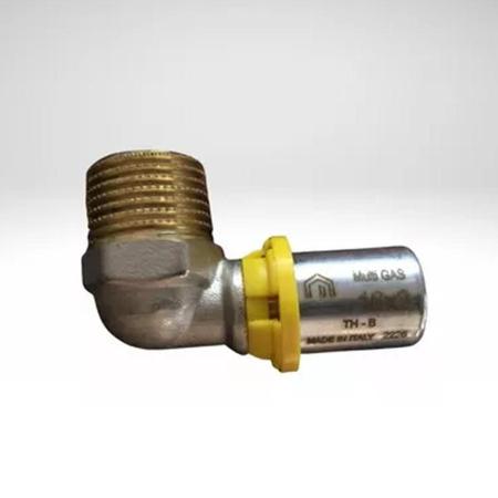 Kit 2 Cotovelo Prensar Tubo Pex Gás 16mm X 1/2 Macho Emmeti - Astra /Emmeti Imagem de Kit 2 Cotovelo Prensar Tubo Pex Gás 16mm X 1/2 Macho Emmeti