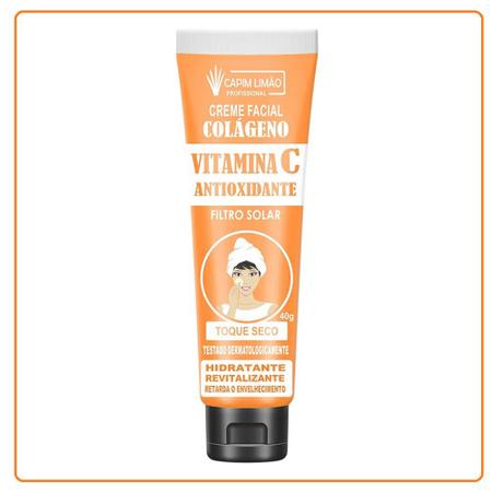 Imagem de Kit 2 Creme Facial Colágeno Vitamina C 40g  Capim Limão