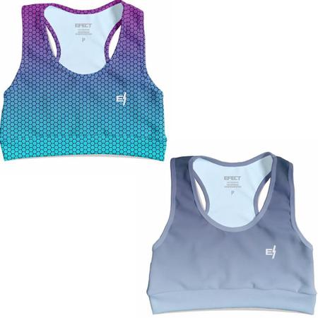 Imagem de Kit 2 Cropped Feminino Para Ginástica Top Treino Moda Fitness Confortável Corrida Caminhada Estampas