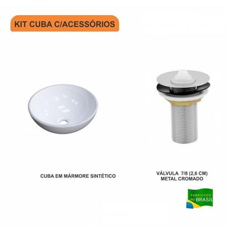 Imagem de Kit 2 Cubas R35 com Válvula Metal 1 Polegada Compace Branco