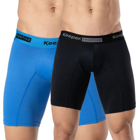 Imagem de Kit 2 cuecas boxer long leg anti assadura comprida corrida treino academia