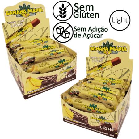 Imagem de Kit 2 Cx Barra de Fruta Banana Café Chocolate Ao Leite Light Zero Açúcar Sem Glúten 20x28g