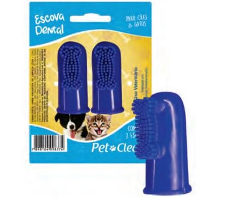 Imagem de Kit 2 Dedeira Escova de Dente Cachorro Gato Cores Sortidas