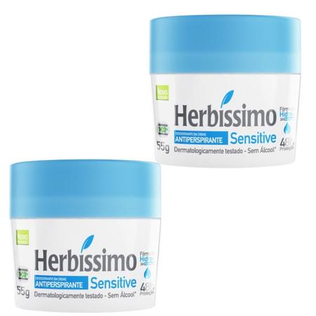 Imagem de Kit 2 Desodorante Creme Sensitive Herbíssimo 55G - Dana