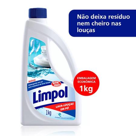 Imagem de Kit 2 Detergente em Pó Máquina de Lavar Louças 1kg Limpol