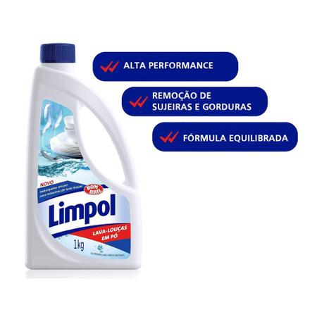 Imagem de Kit 2 Detergente em Pó Máquina de Lavar Louças 1kg Limpol