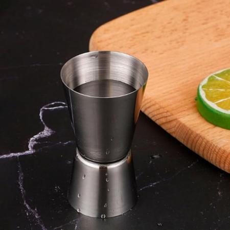 Imagem de Kit 2 Dosador De Bebidas Medidor Inox Bartender Barmen 40/20ml Bar Restaurante