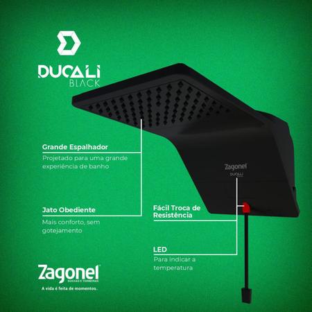 Imagem de Kit 2 Duchas Ducali Eletrônica 7500W 220V - Black