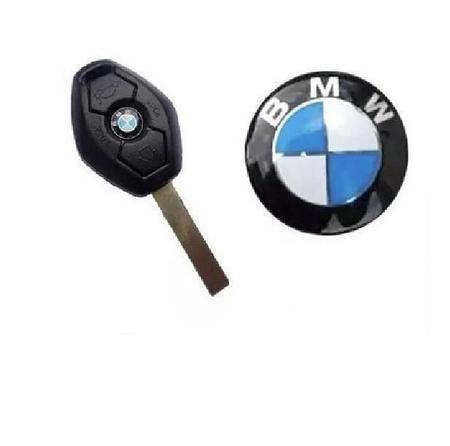 Imagem de Kit 2 Emblemas Adesivo Logo Chave Bmw Aluminio 11Mm Colante