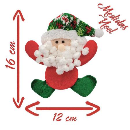 Imagem de Kit 2 Enfeites Árvore Natal Pendente Papai Noel Xadrez 16Cm