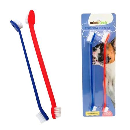 Imagem de Kit 2 Escovas De Dente Higienizadoras Para Pets Cores Sortidas - Mimo Pets